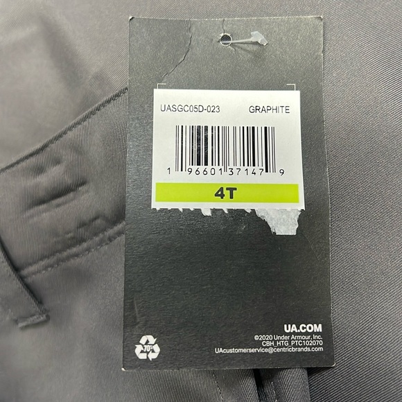 Boys Under Armour UA Golf Medal Play Shorts Graphite Gray Size 4T New with Tags - Picture 4 of 6